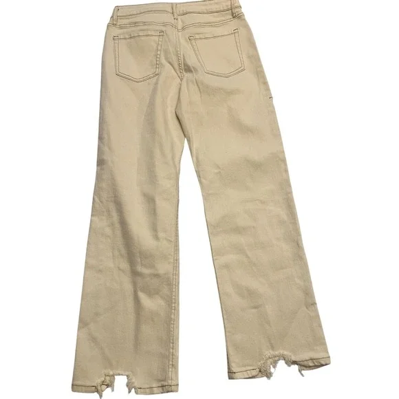 Art Class Baggy Jeans Mens 16 Off White Distressed Frayed Hem Relaxed Fit 90s - Picture 2 of 8